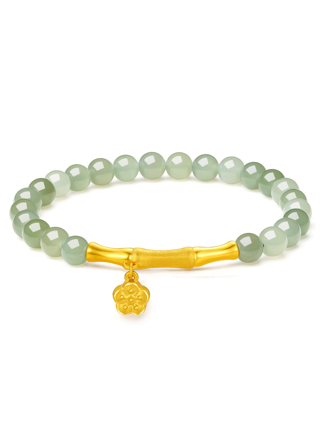 24K Gold Beaded Bracelet 5.7-6.2mm Flower 0.65-0.8g Y1910806