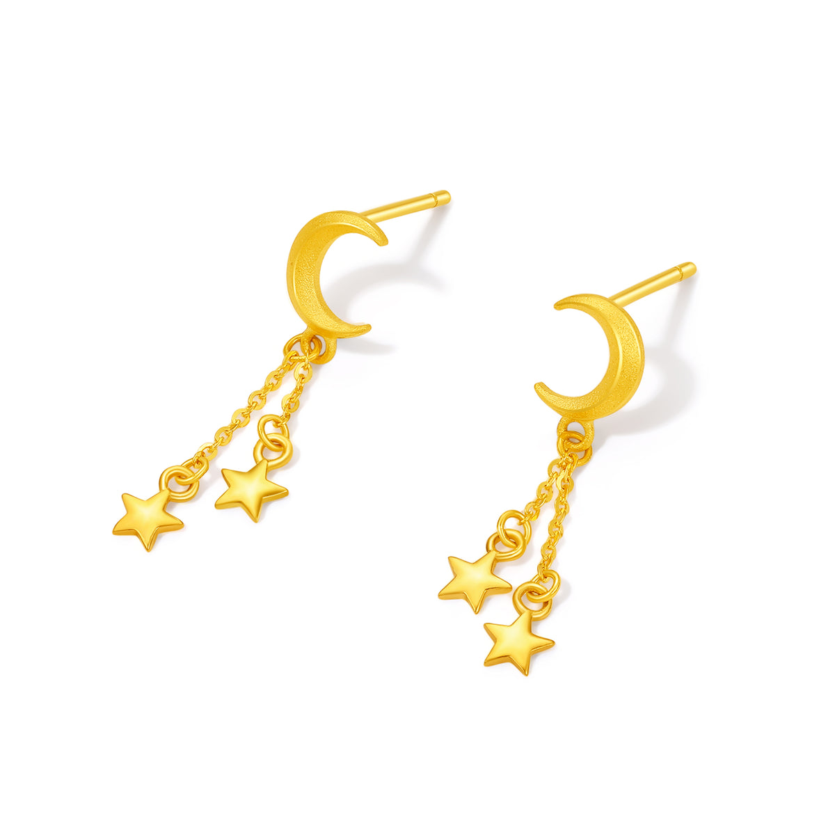 999 24K Gold Earrings Star 1.9-2.3g A0916235