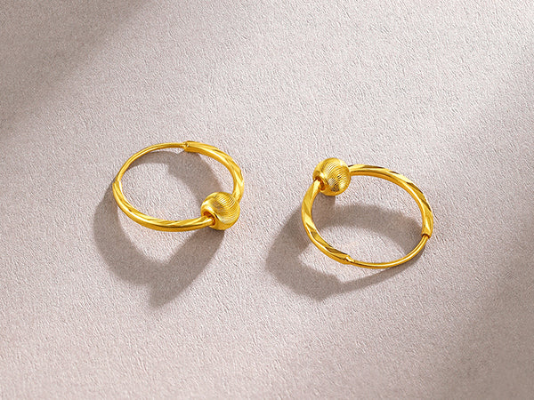 "infinite" 24K Gold Earrings 0.9-1.35g A0910235