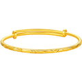 999 24K Gold Bangle Bracelet 22.5-23.5g A109650