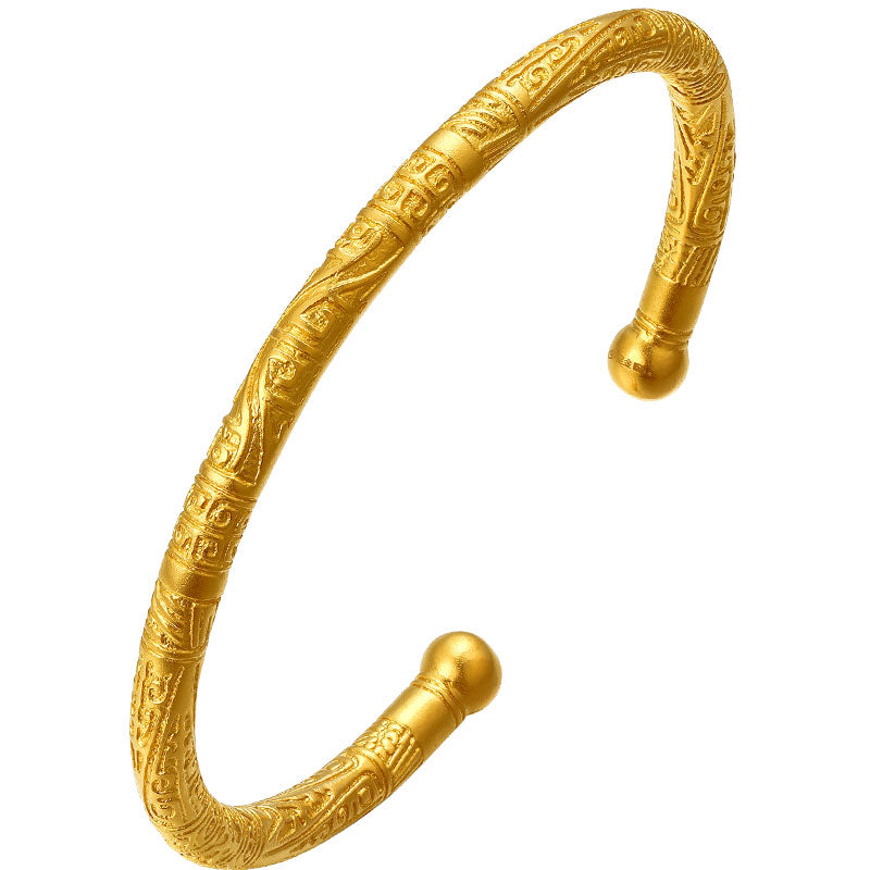 Antiquity Gold' 999.9 24K Gold Bangle Bracelet 56-57g AA103238
