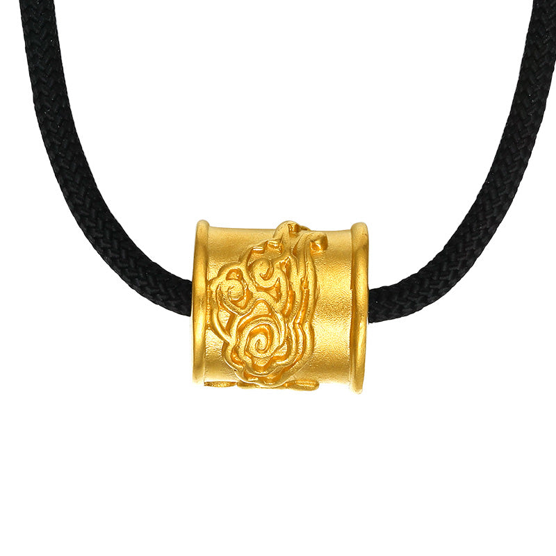 "Antiquity Gold" 999.9 24K Gold Pendant Necklace 20-22g AA043279