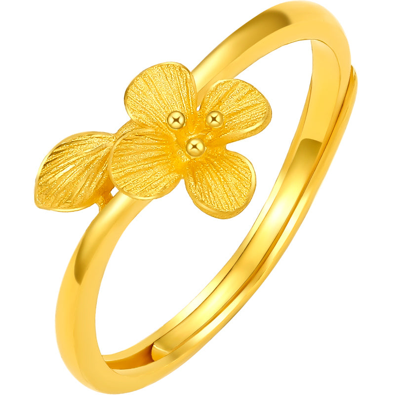 999 24K Gold Ring Flower 2.5-3.5g A0110050