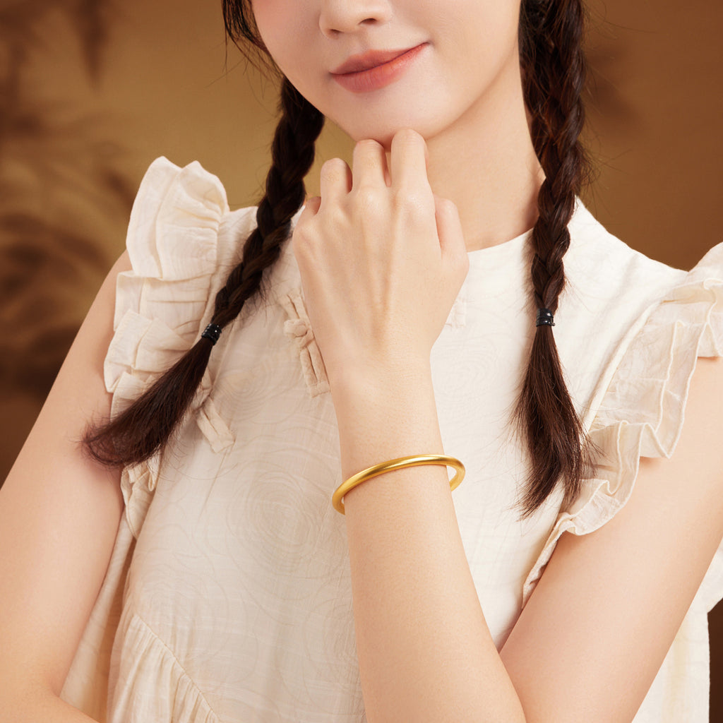 Antiquity Gold' 999.9 24K Gold Bangle Bracelet 20-23g A1012449