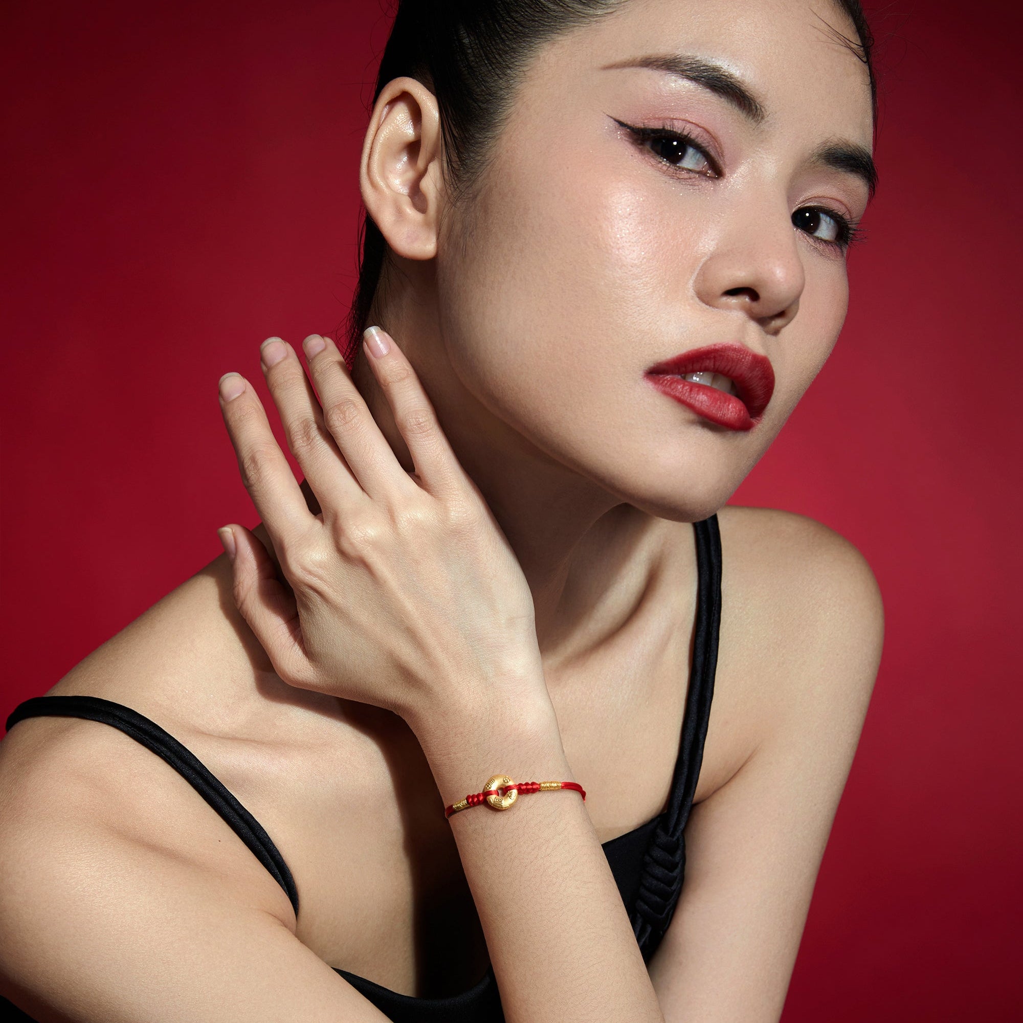 24K Gold String Bracelet 0.9-1.2g A1710236