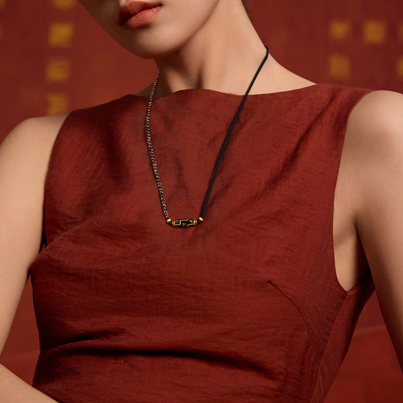 'Jiuhua Mountain' 24K Gold Pendant Necklace Buddhist Scripture A0415287