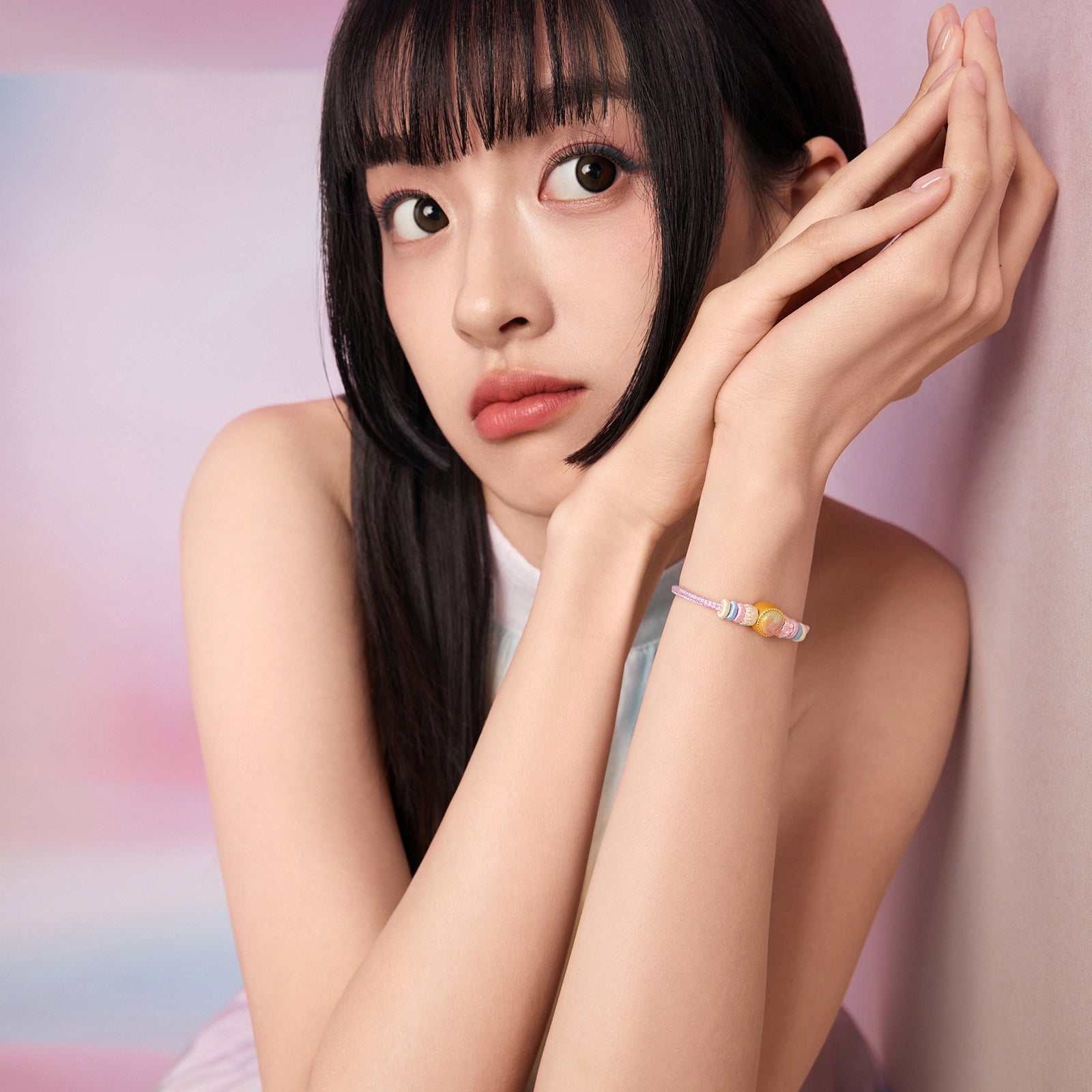 "Pop wu~" 24K Gold Charm Bracelet Heart 0.5-0.65 A1615619