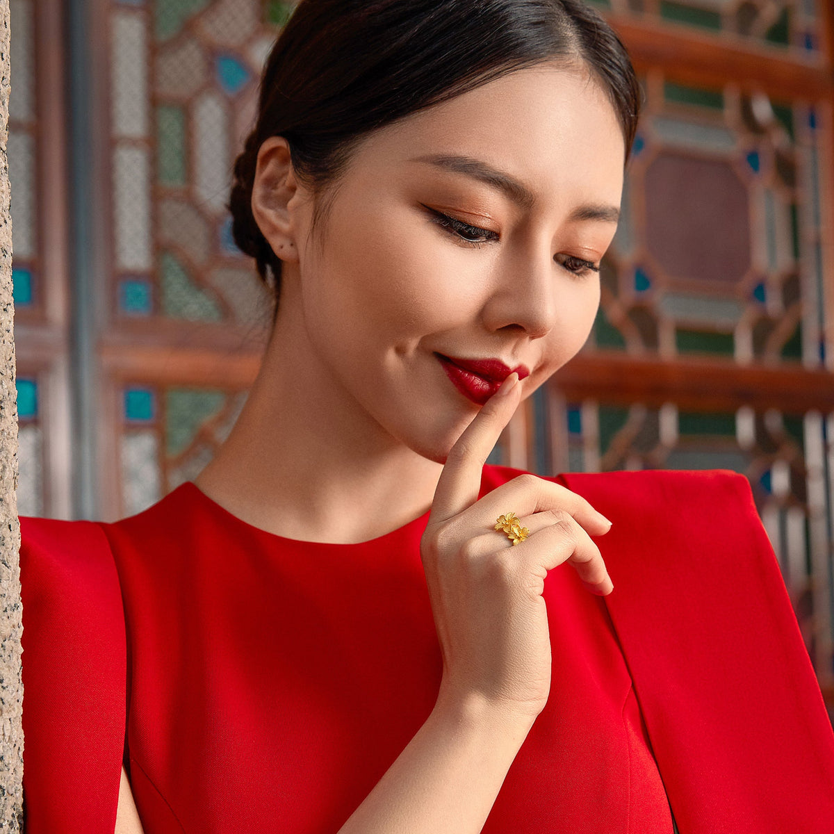 999 24K Gold Ring Flower 3-6g A018657