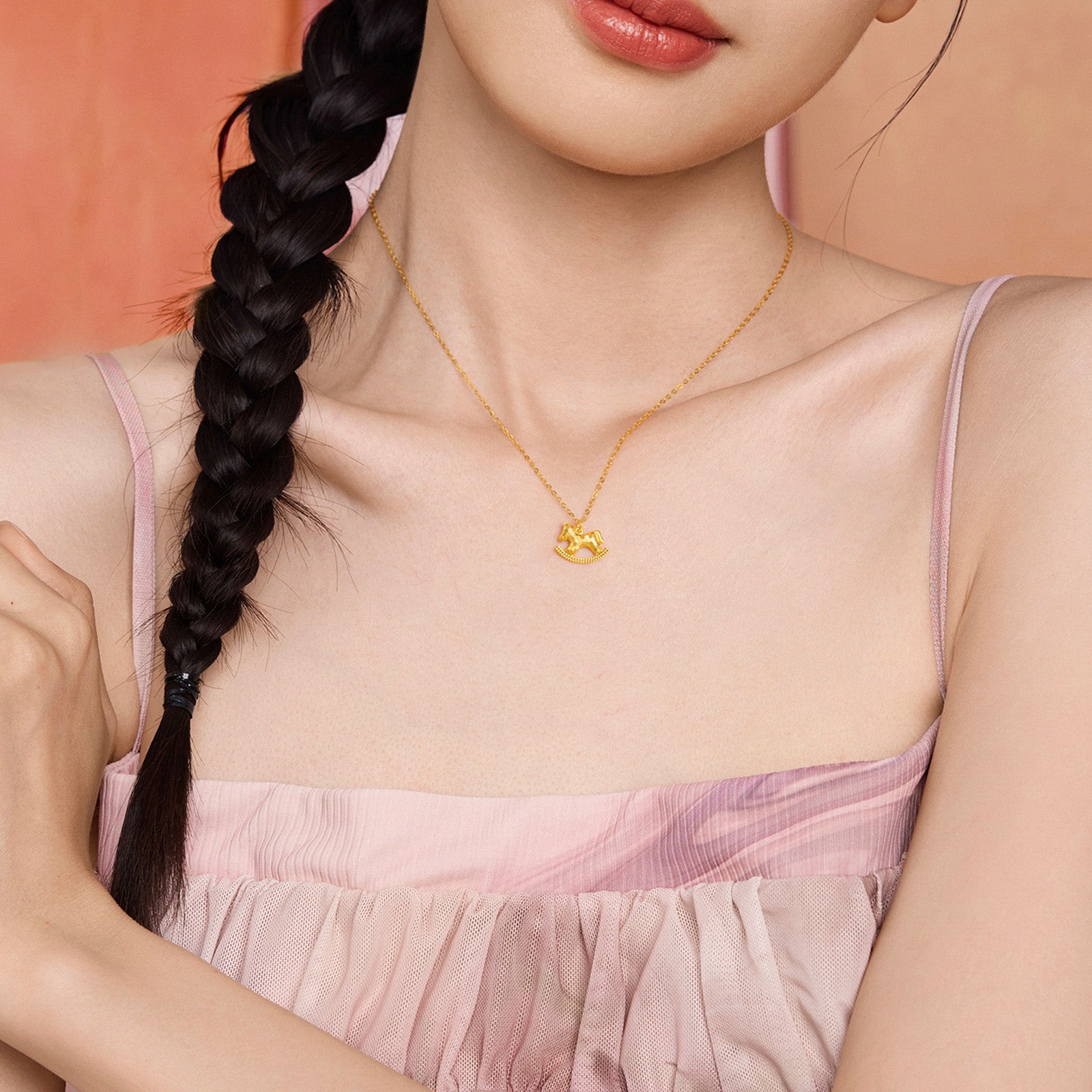 'Year of the Horse' Au750 18K Gold Pendant Necklace Horse 1.74-2.14g 40cm-45cm C0623340