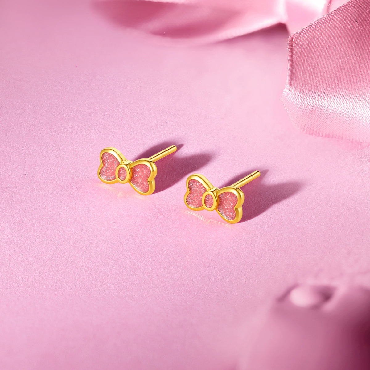 "Honey" 999 24K Gold Earrings Bow 1.4-1.9g A0913240
