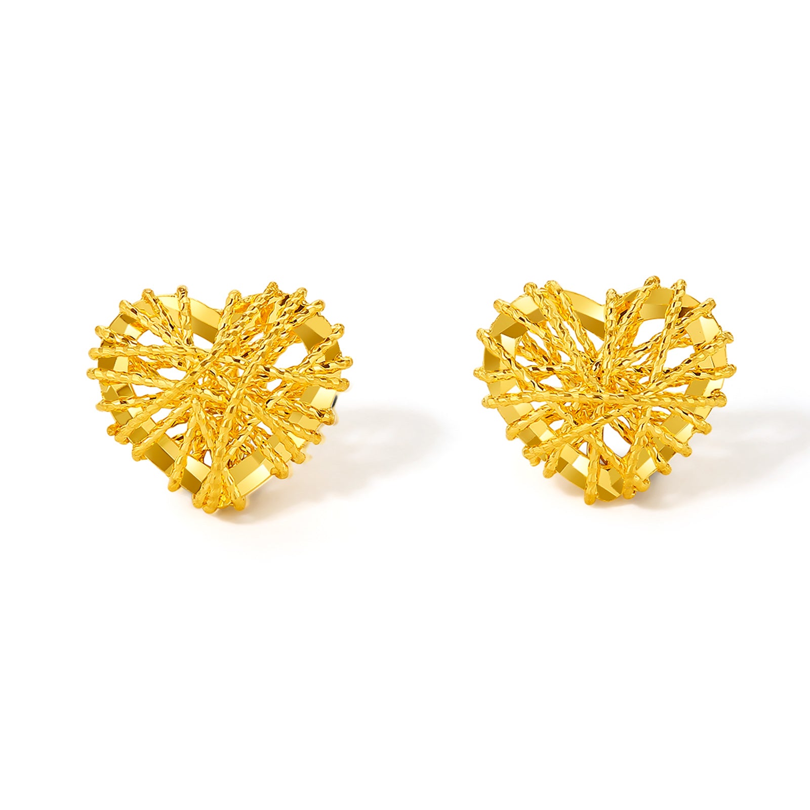 "Infinite" 24K Gold Earrings Heart 1.71-2.01g A0910859