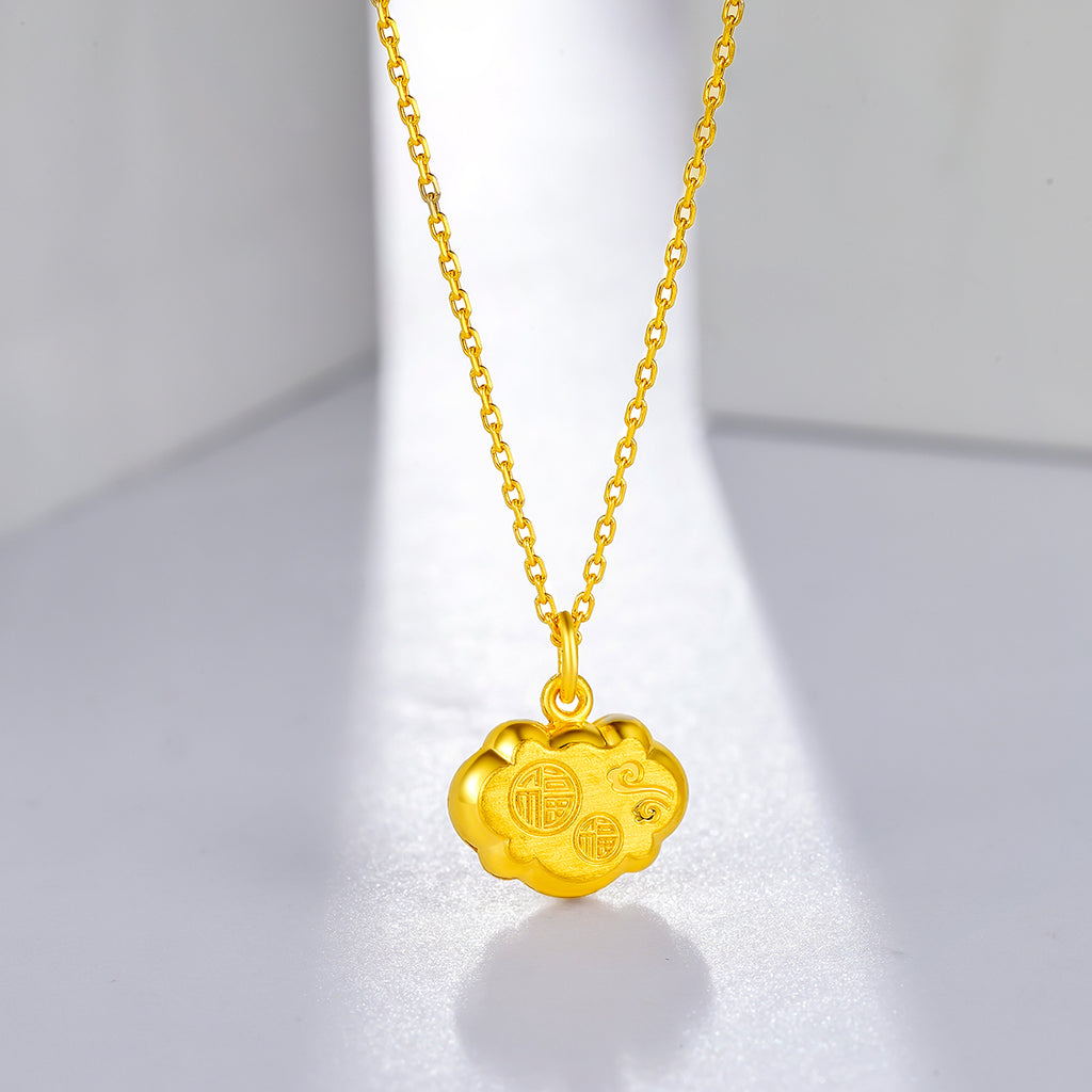 999 24K Gold Pendant Peace Lock 1.5-1.8g AB042620