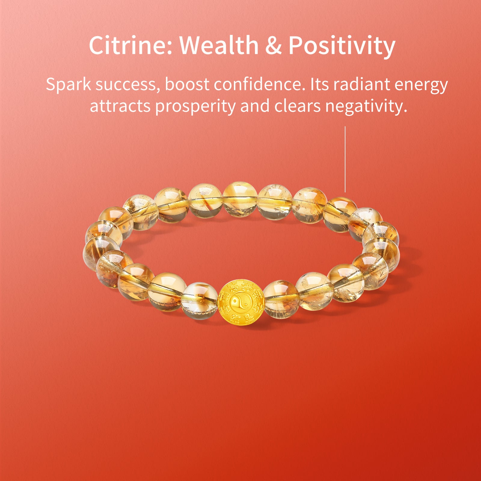 Jiuhua Mountain'24K Gold Beaded Bracelet Citrine Buddhist Scripture A1914656