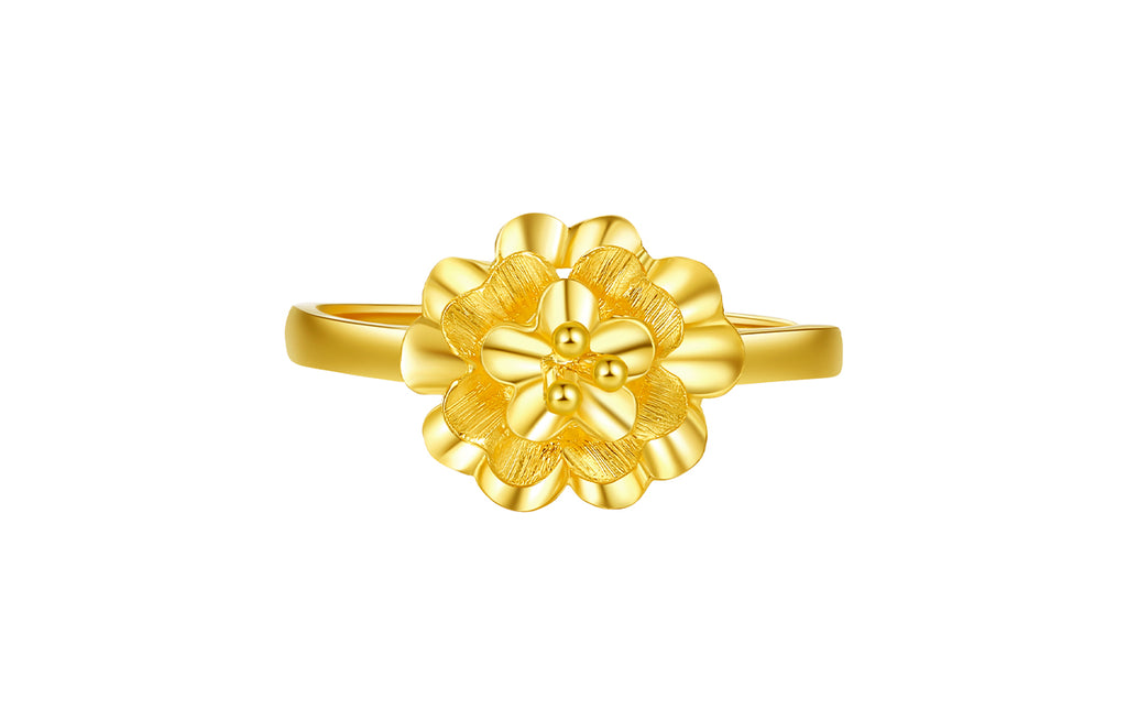 999 24K Gold Ring Flower 2.6-3g AA017509