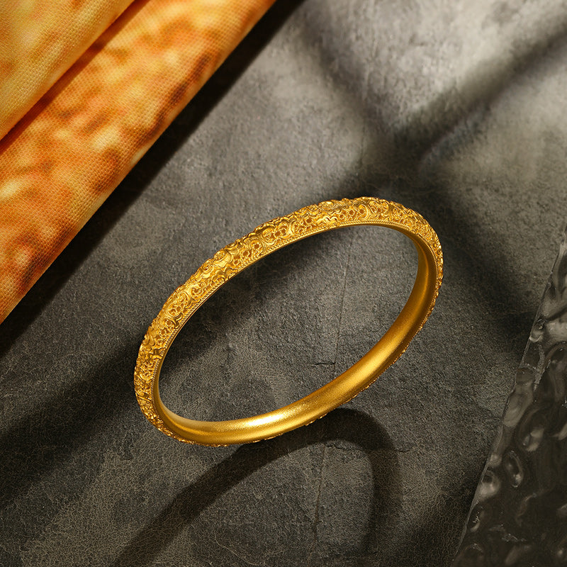 Antiquity Gold' 999.9 24K Gold Bangle Bracelet 25-32g A109397