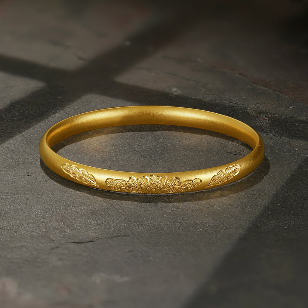 Antiquity Gold' 999.9 24K Gold Bangle Bracelet 25-29g A1012540