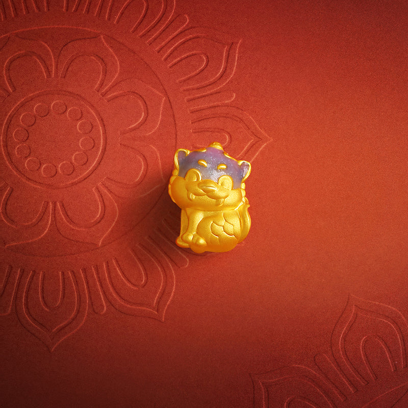 "Jiuhua Mountain" 24K Gold Charm Bracelet Ksitigarbha's Mount Diting 17cm & 19cm A1615444