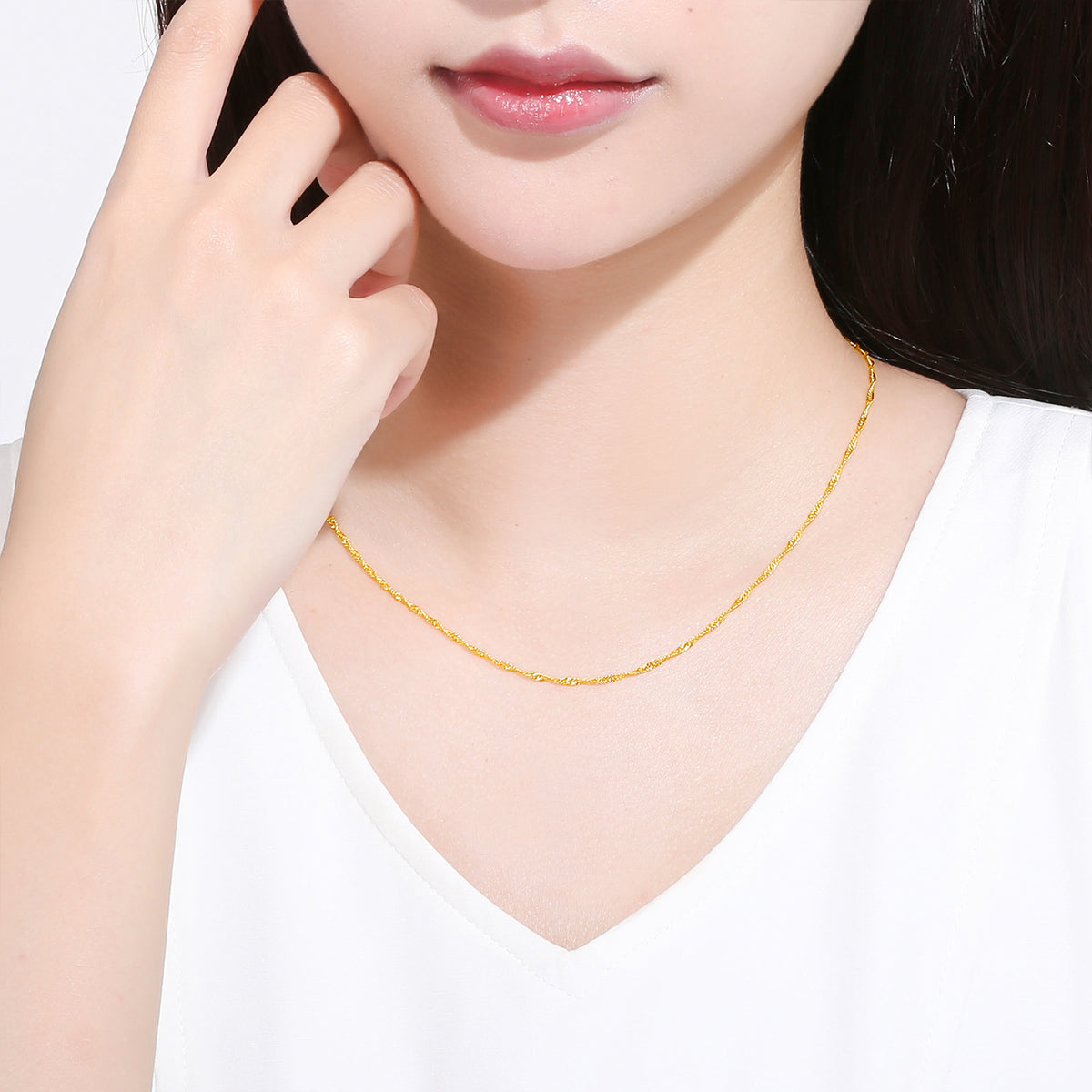 999 24K Gold Necklace 2.7-3g AA050785