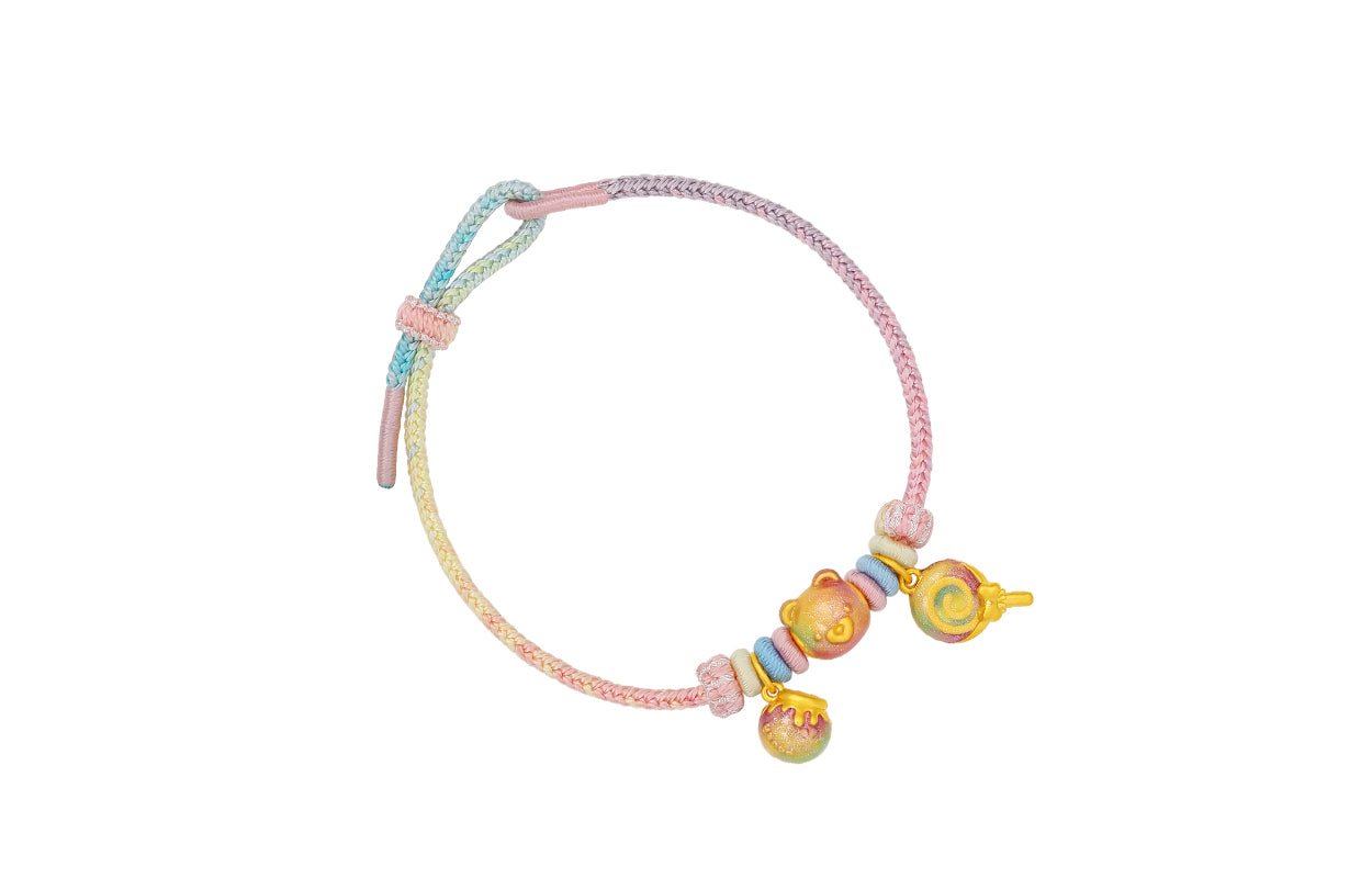 "Pop wu~" 24K Gold String Bracelet Lollipop 1.4-2g A1715758