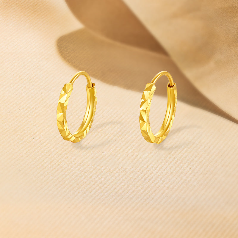 24K Gold Earrings Mobius strip 0.65-0.9g A0923990