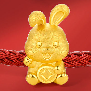 「生肖兔」24K 黃金串飾手鏈 兔 1-1.2克 A1611233