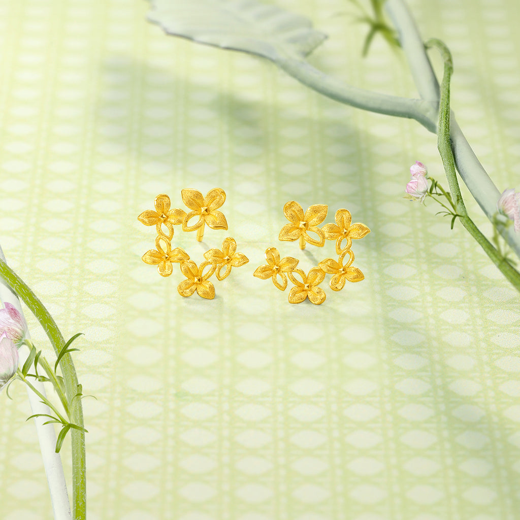 「Annie's Garden」24K 黃金耳環 花朵 2.5-2.9克 A0913023
