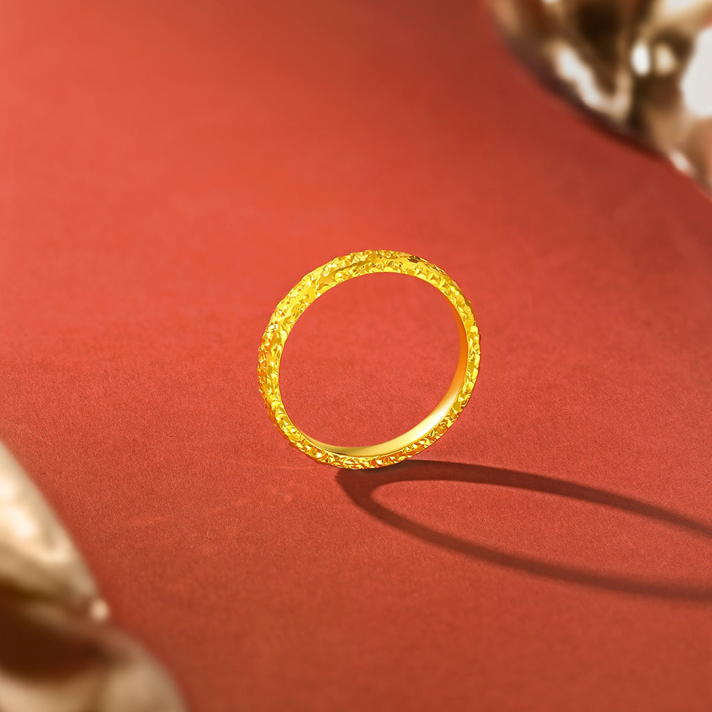 24K Gold Crushed Ice Ring 3.2-4.7g A0113002