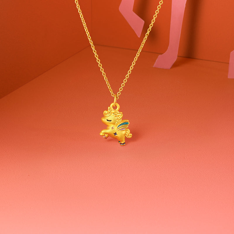 'Year of the Horse' 24K Gold Pendant Horse 1.1-1.3g A0415769