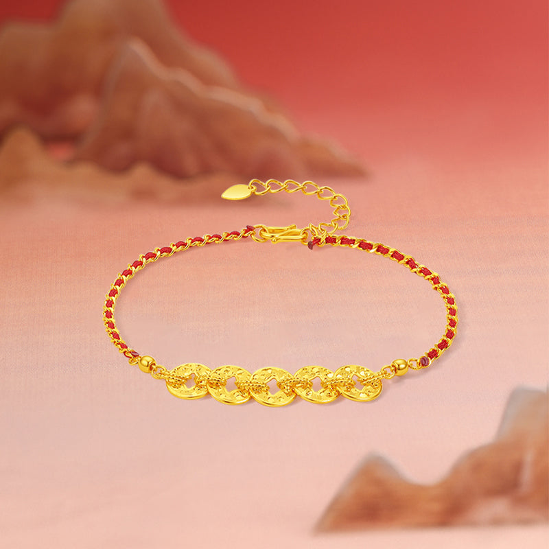 24K Gold Chain Bracelet 4.3-5.1g A0715822