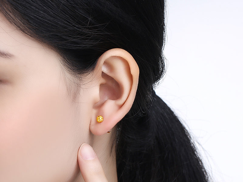 999 24K Gold Earrings 1.2-1.4g AA091142