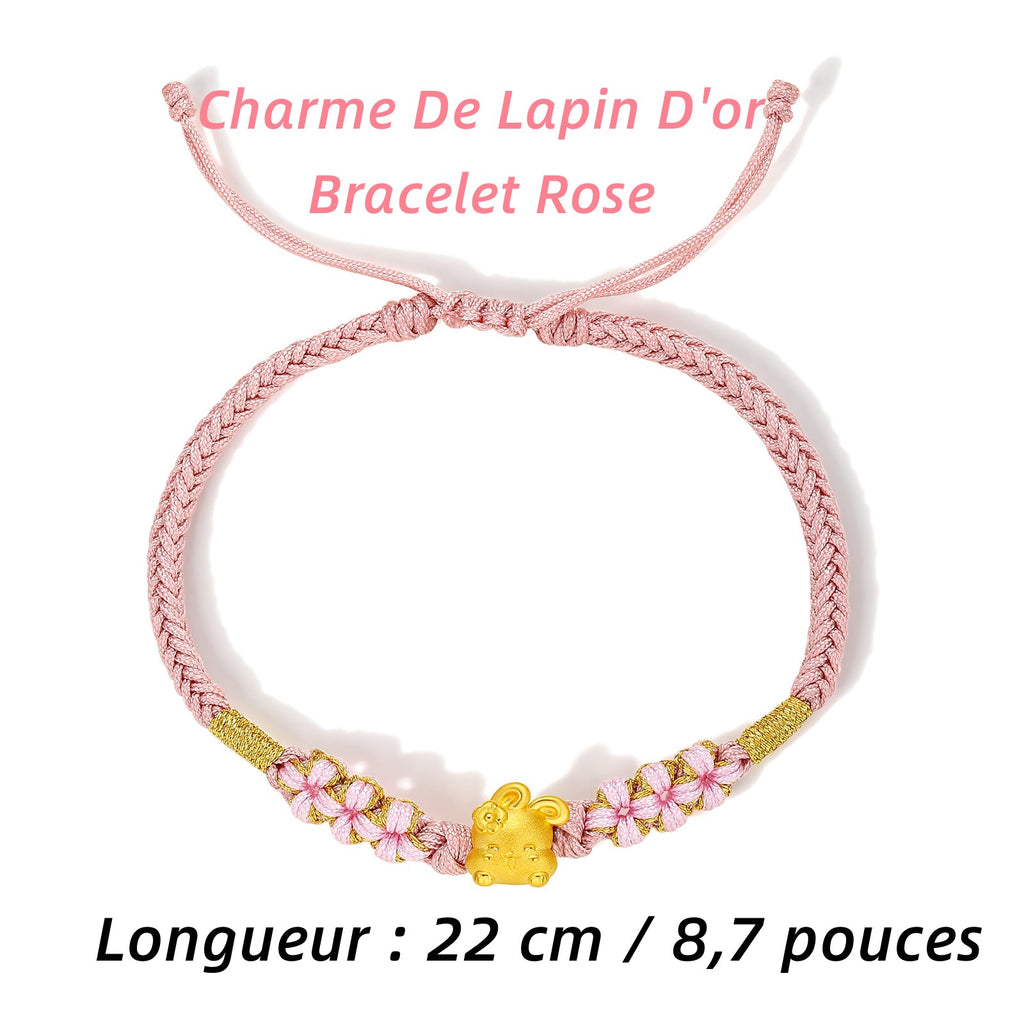 "Chinese Zodiac Rabbit" 24K Gold String Bracelet Rabbit 0.3-0.5g A1710399