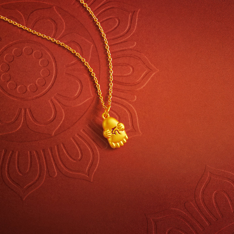 'Jiuhua Mountain' 24K Gold Pendant Mudras A0415256