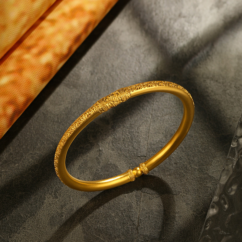 Antiquity Gold' 999.9 24K Gold Bangle Bracelet 25-30g A109255