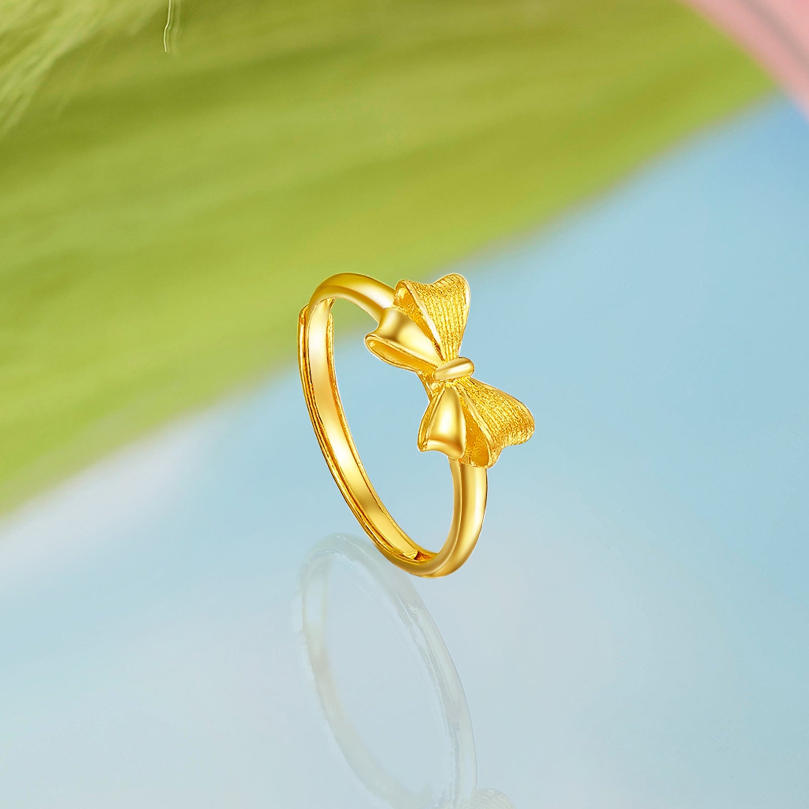 Escape Princess Series 24K Gold Bow Ring 2.35-3.8g A0112641