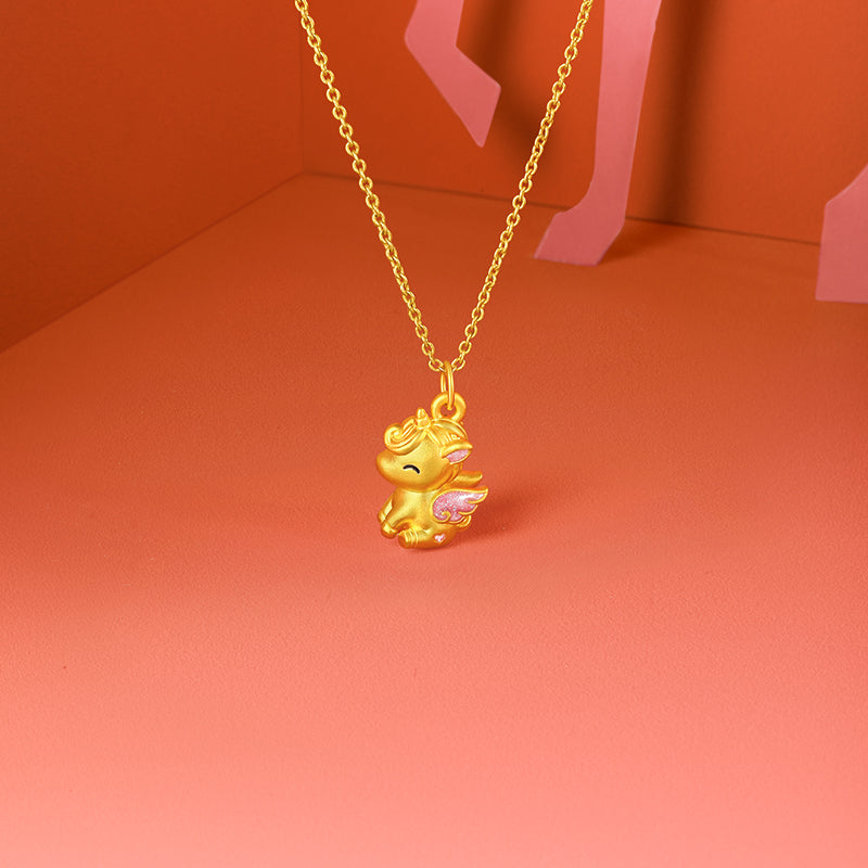 "Year of the Horse" 24K Gold Pendant Horse 1.2-1.4g A0415742