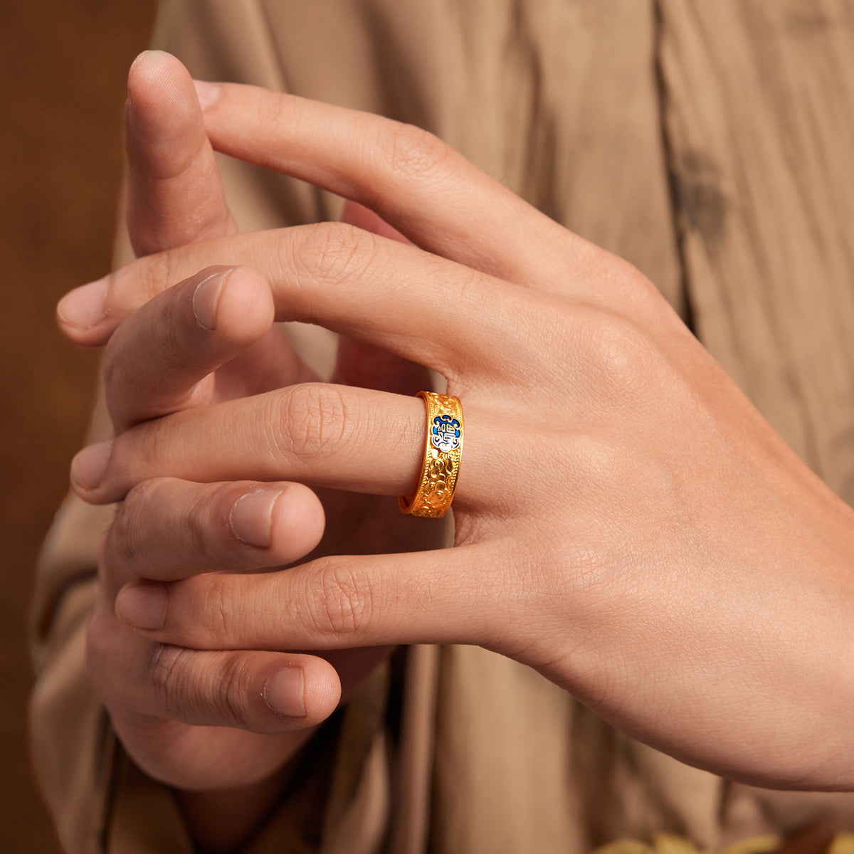 "Wah Kwong" 999 24K Gold Ring 10-12g A0115059