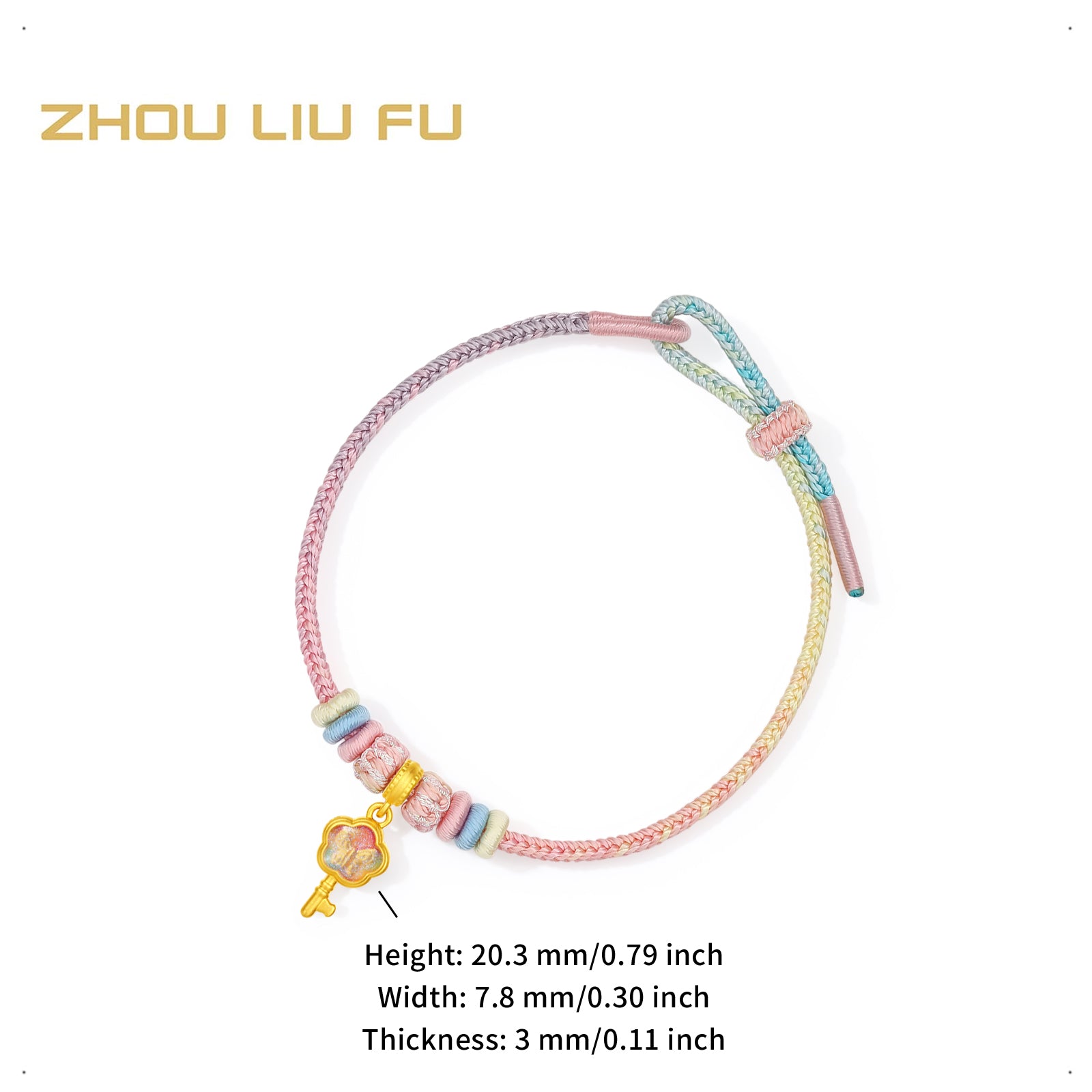 "Pop wu~" 24K Gold Charm Bracelet Flower 0.5-0.65g A1615614