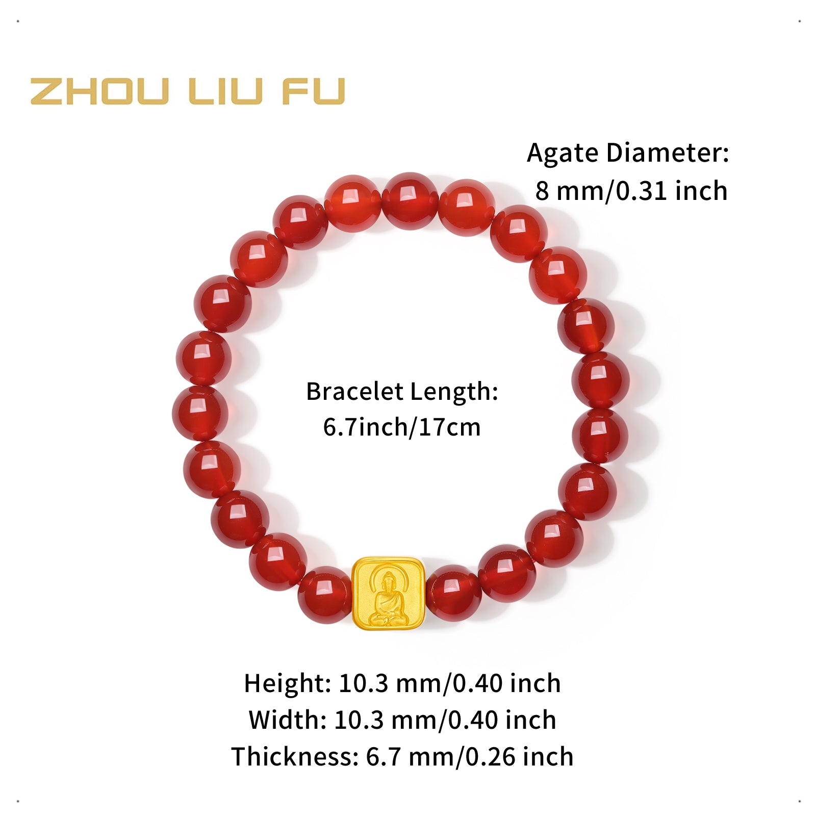 九華山 24K 金珠手鍊 瑪瑙 地藏菩薩 A1914667