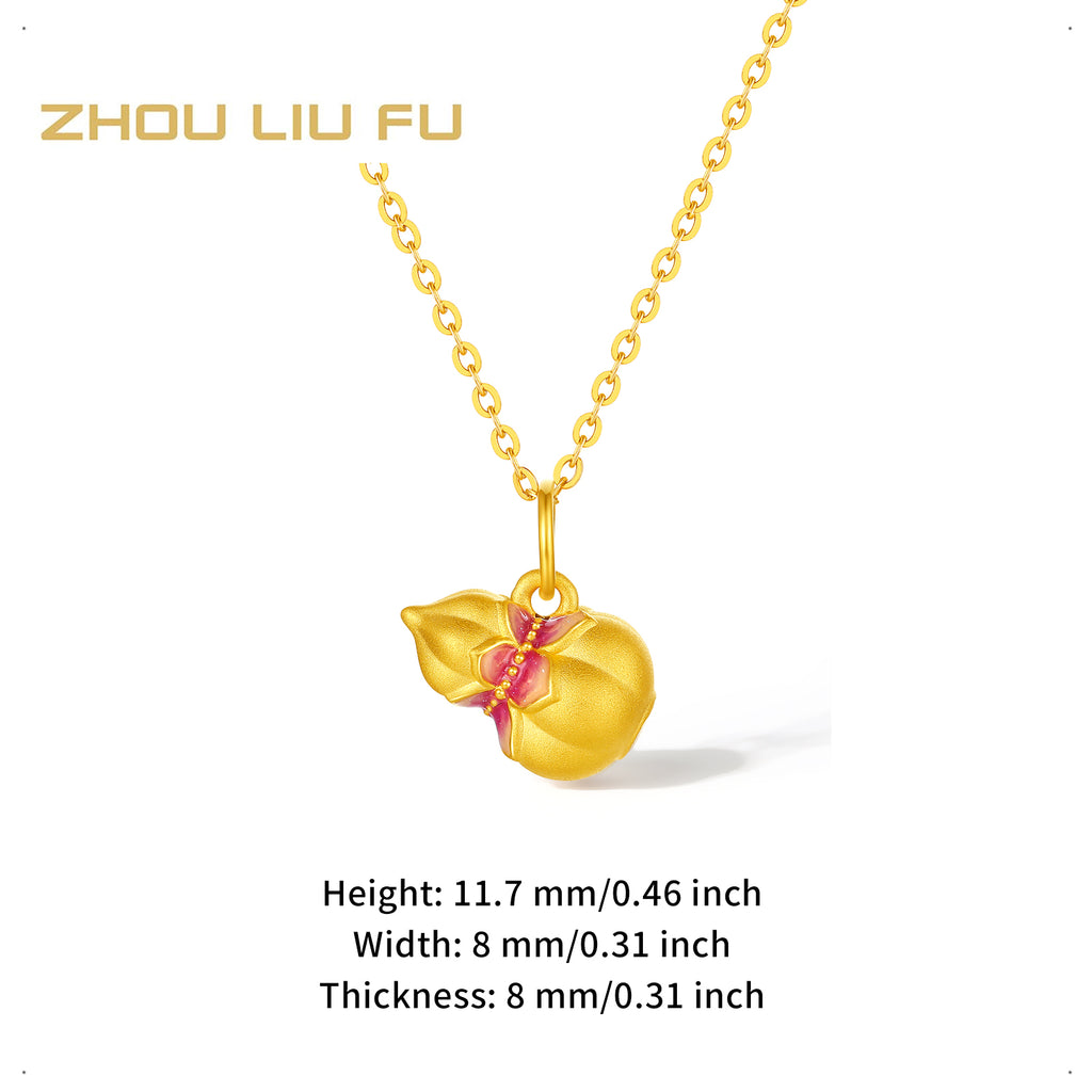 "Jiuhua Mountain" 24K Gold Pendant Gourd A0415257