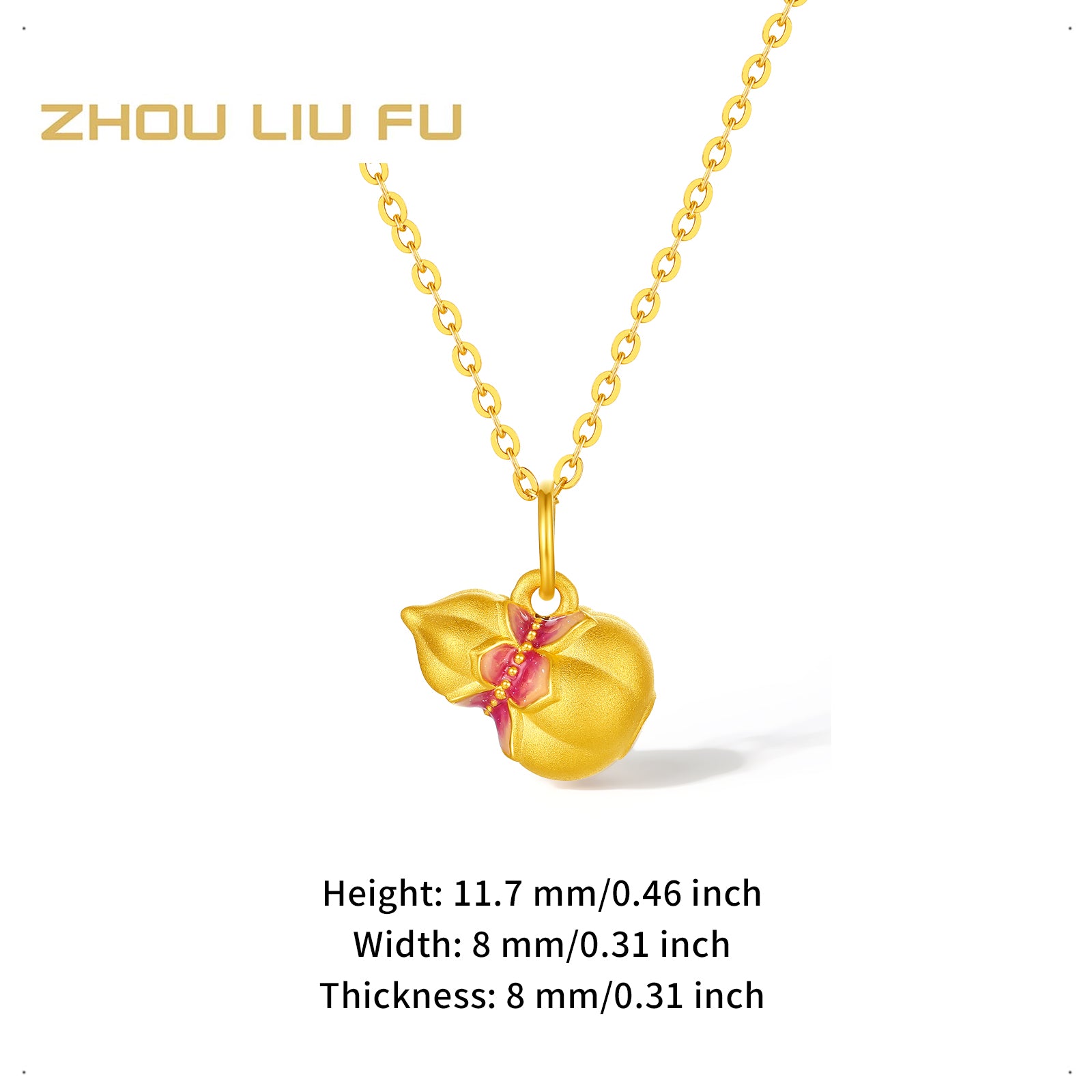 "Jiuhua Mountain" 24K Gold Pendant Gourd A0415257
