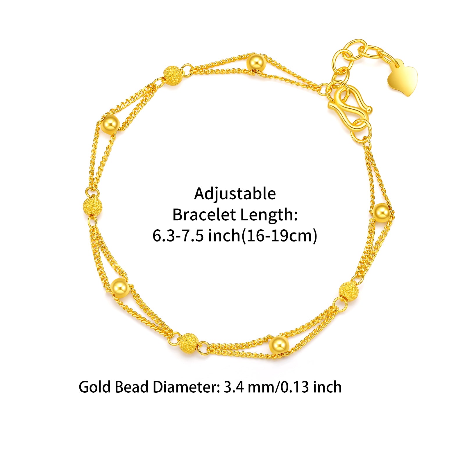 999 24K Gold Chain Bracelet 4.3-4.8g AB073447