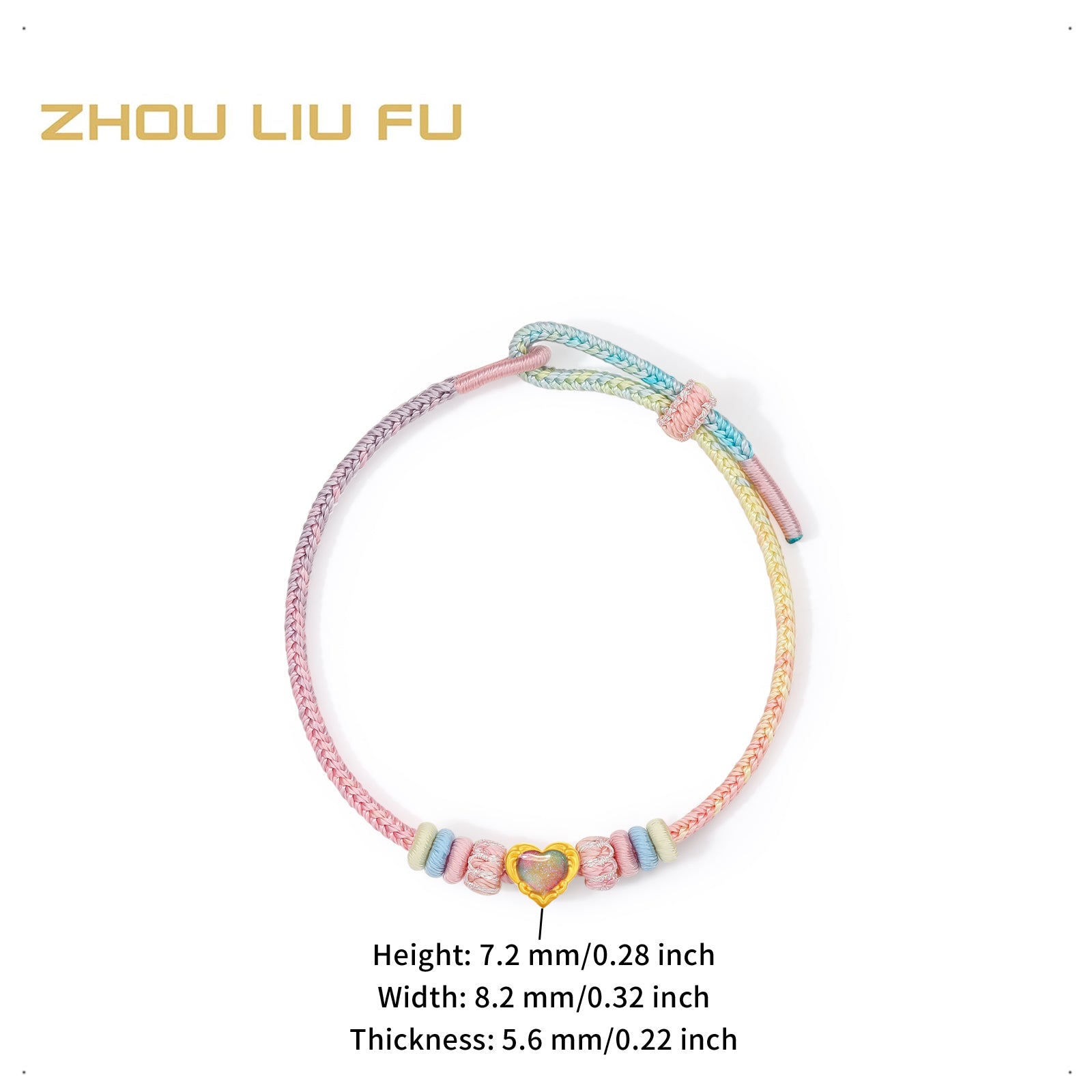 "Pop wu~" 24K Gold Charm Bracelet Heart 0.40-0.6g A1615611