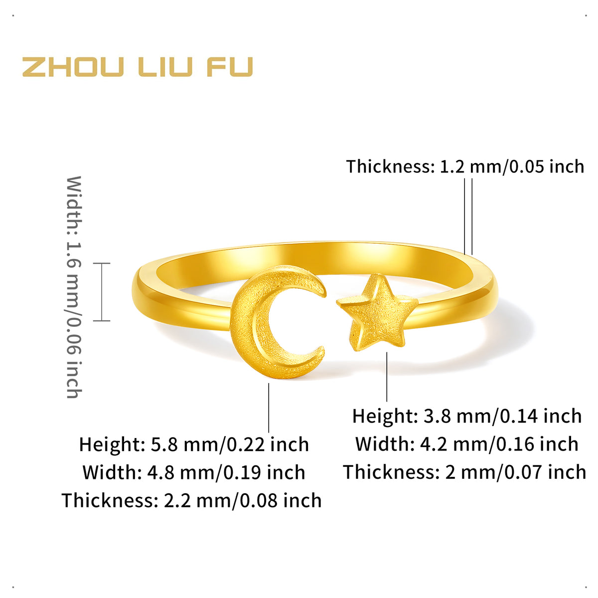 999 24K Gold Ring Star 2.72-3.12g A0113791