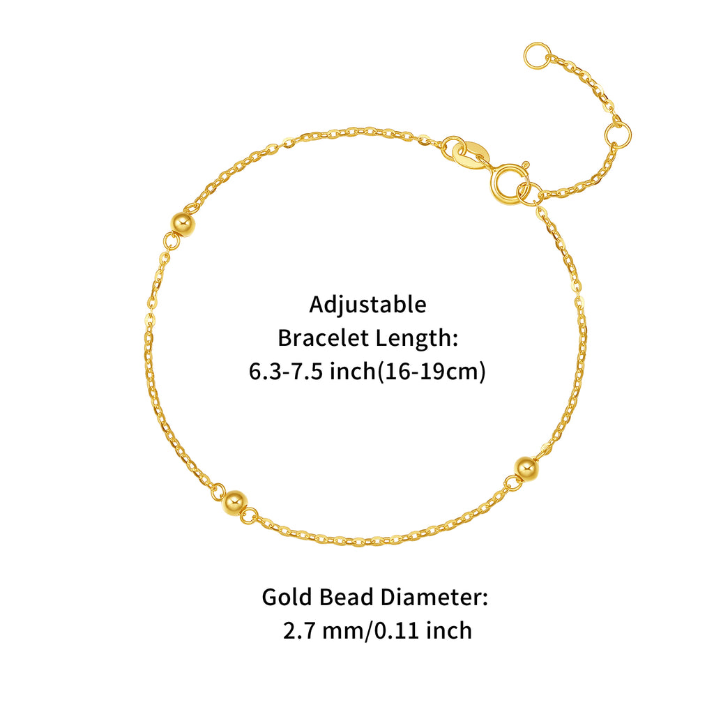 18K Yellow Gold Chain Bracelet 0.6-1g KH077358