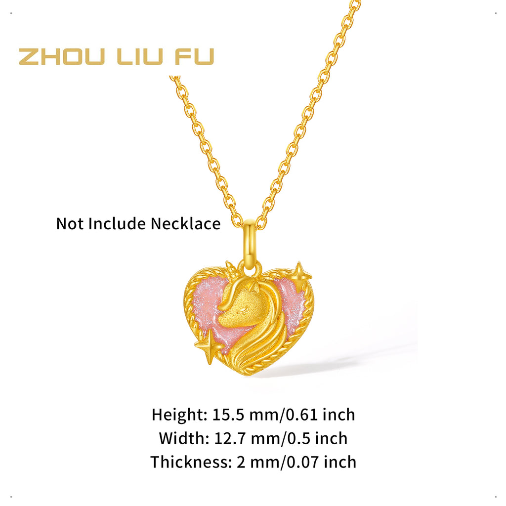 'Year of the Horse' 24K Gold Pendant Horse Heart 2.7-3g A0415544