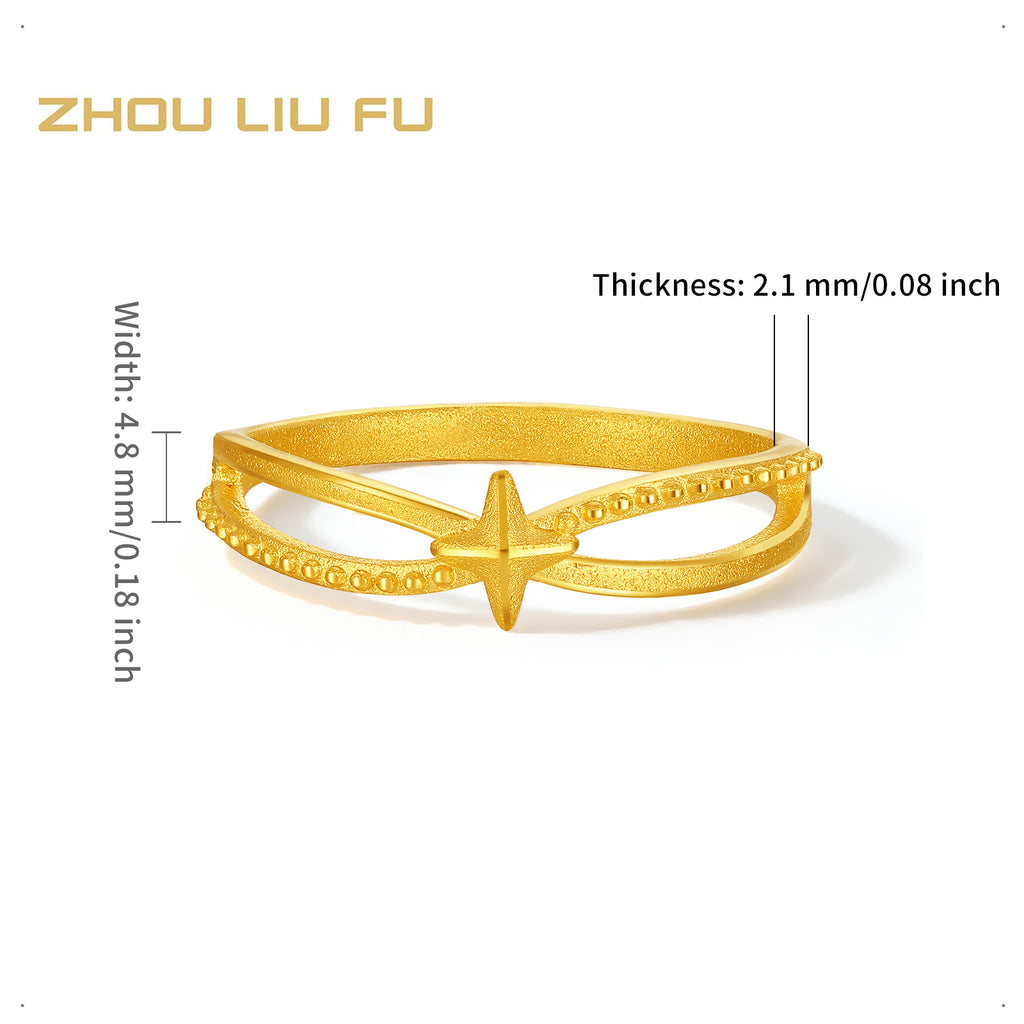 999 24K Gold Ring Star 1.9-2.9g A0113730