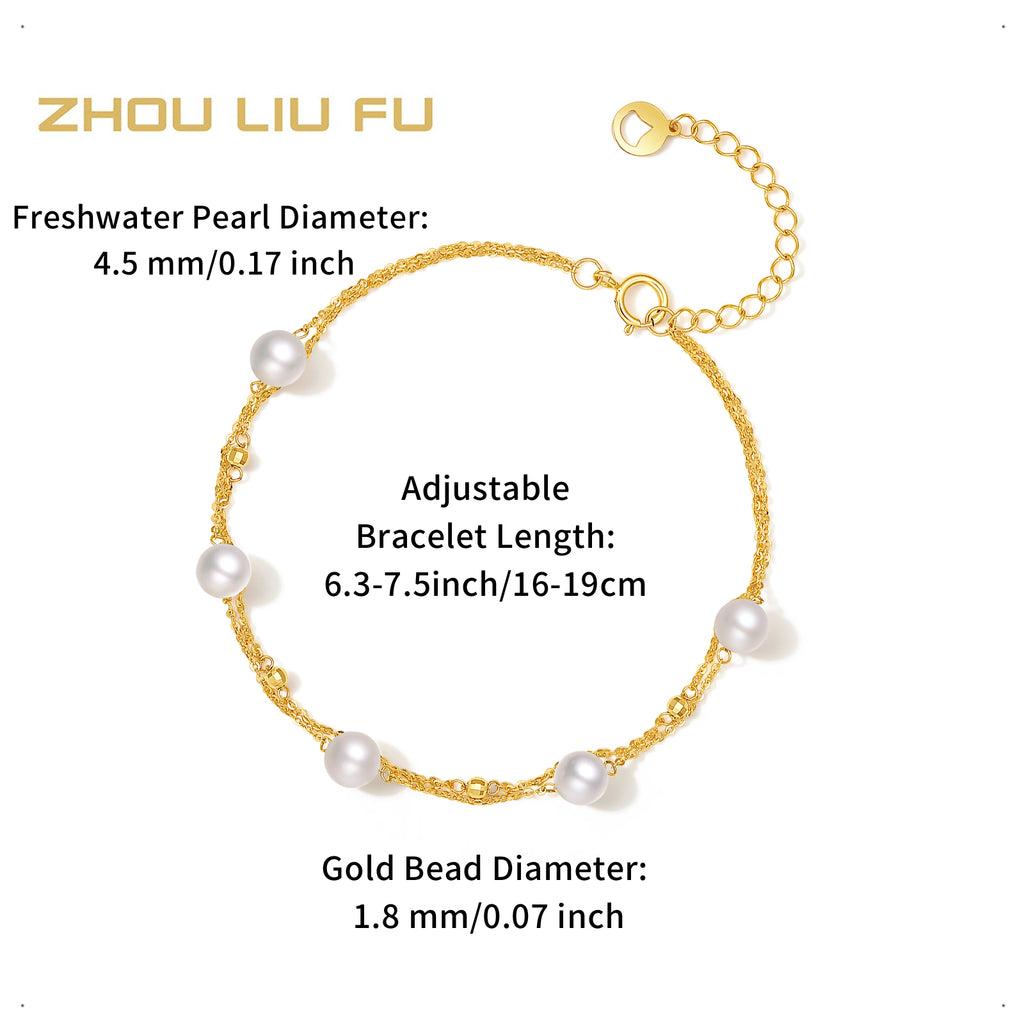 18K金鍊手鍊，珍珠，0.75-1.05克，貨號X0713028