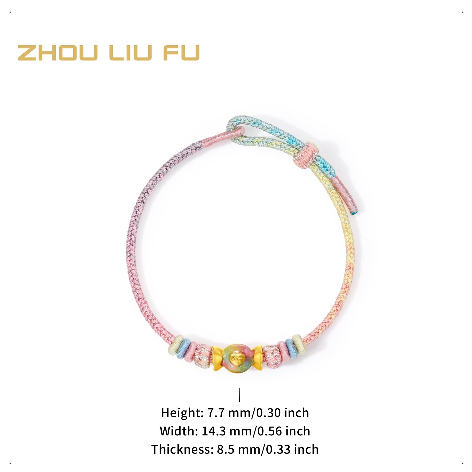 "Pop wu~" 24K Gold Charm Bracelet Candy 0.5-0.65g A1615628