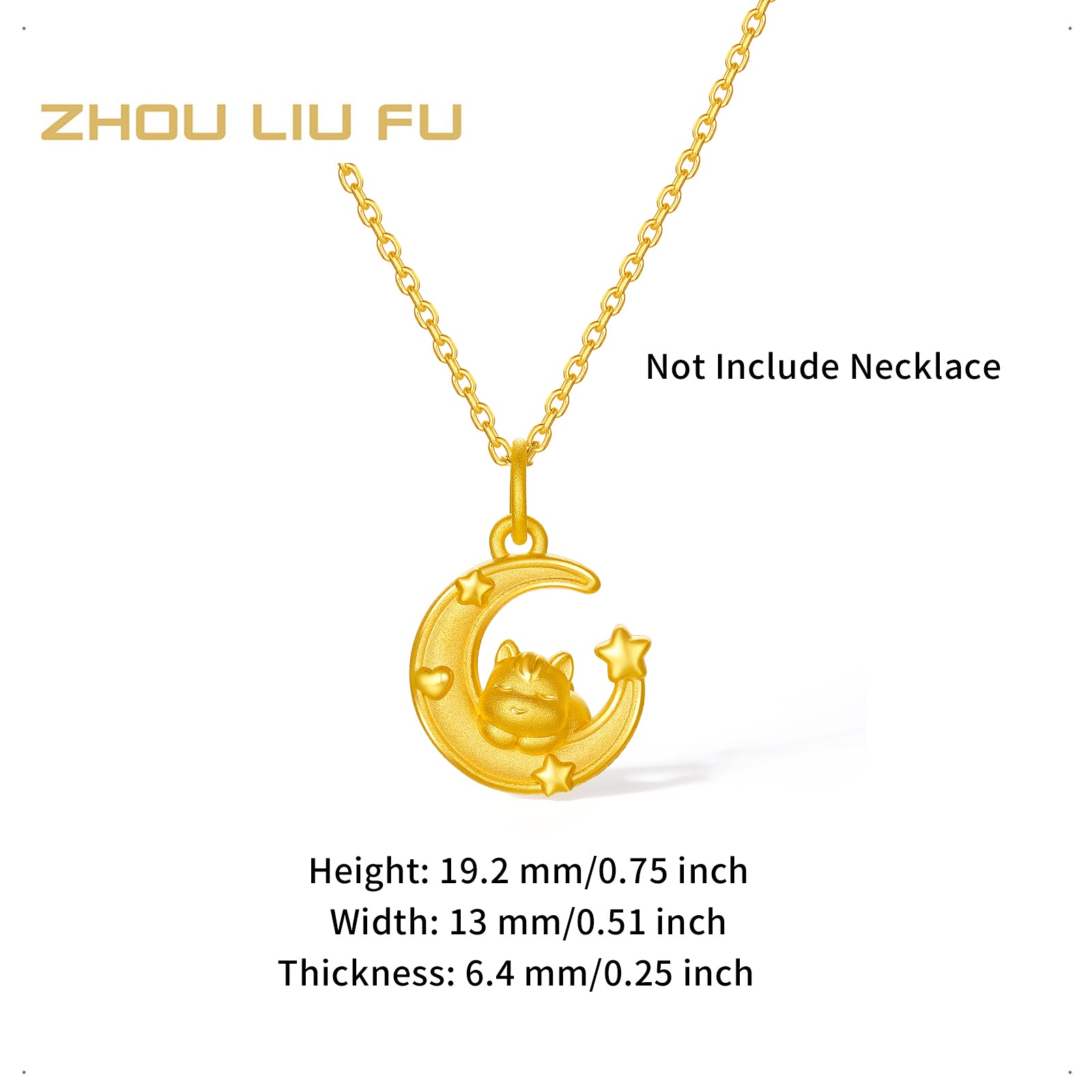 'Year of the Horse' 24K Gold Pendant Moon Horse 1-1.3g A0415518
