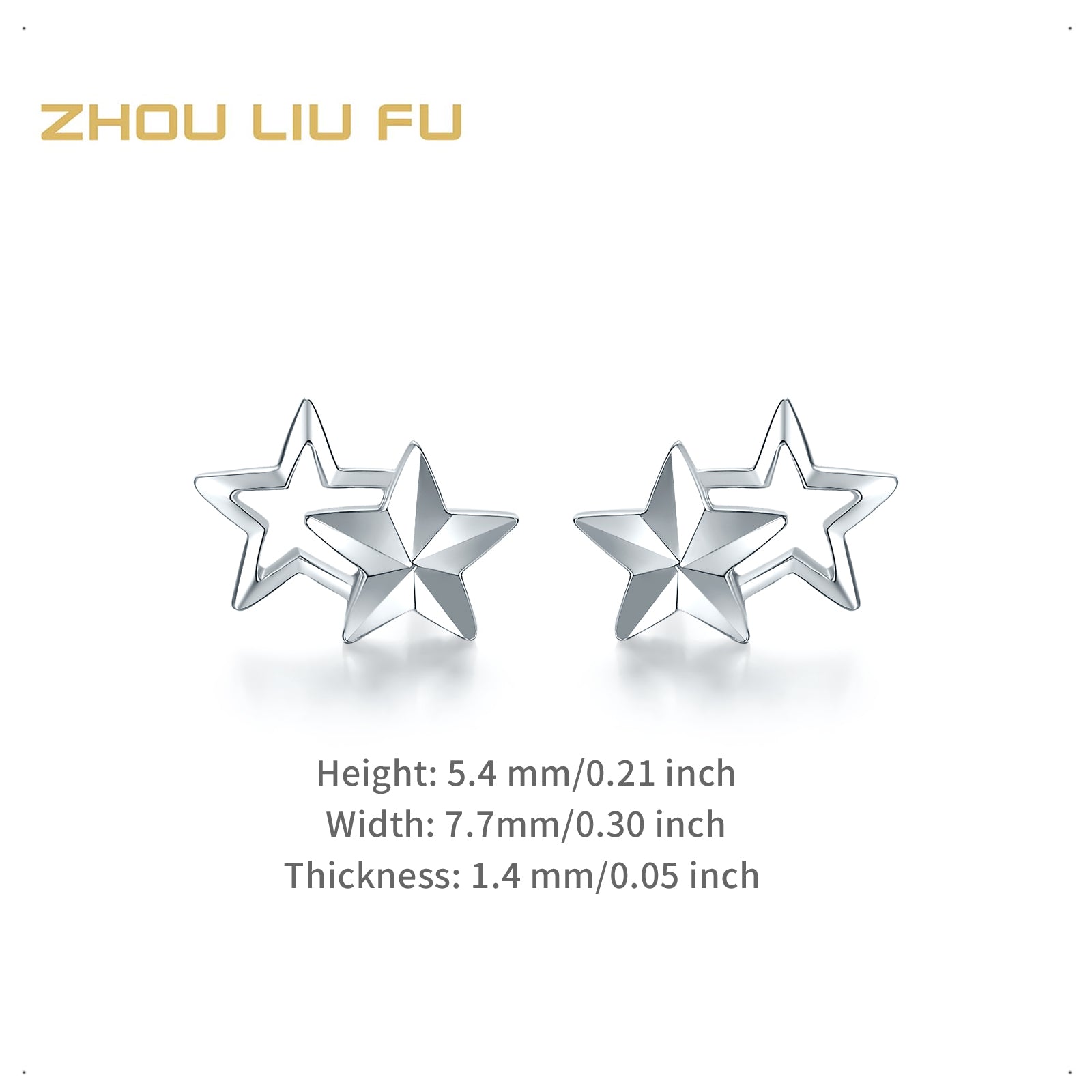 950 Platinum Earrings Star 1.3-1.6g PT093963